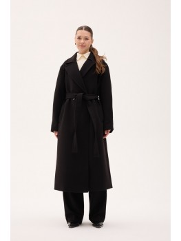 Жіноче двобортне пальто (Д-075) чорний