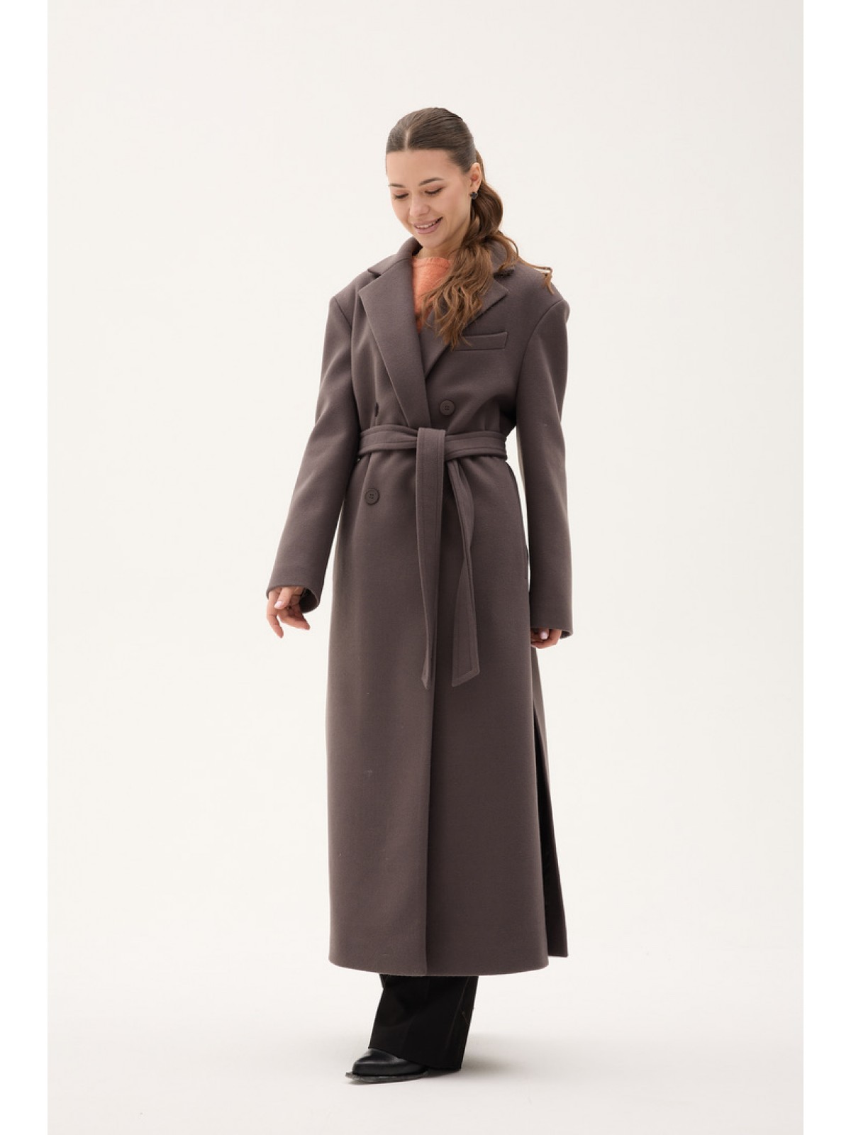 Жіноче двобортне пальто (Д-078) фенікс візон